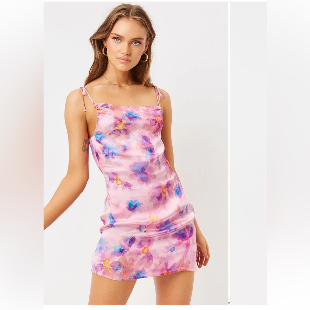 Frankie's Bikinis Pink and Purple Slip Dress for Weddings